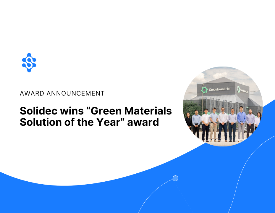 Solidec Named as “Green Materials Solution of the Year”