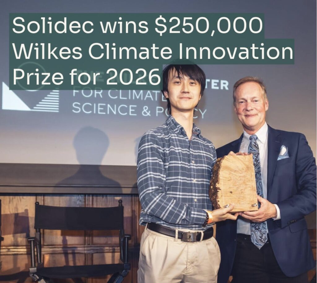 Solidec Wins 2026 Wilkes Climate Innovation Prize